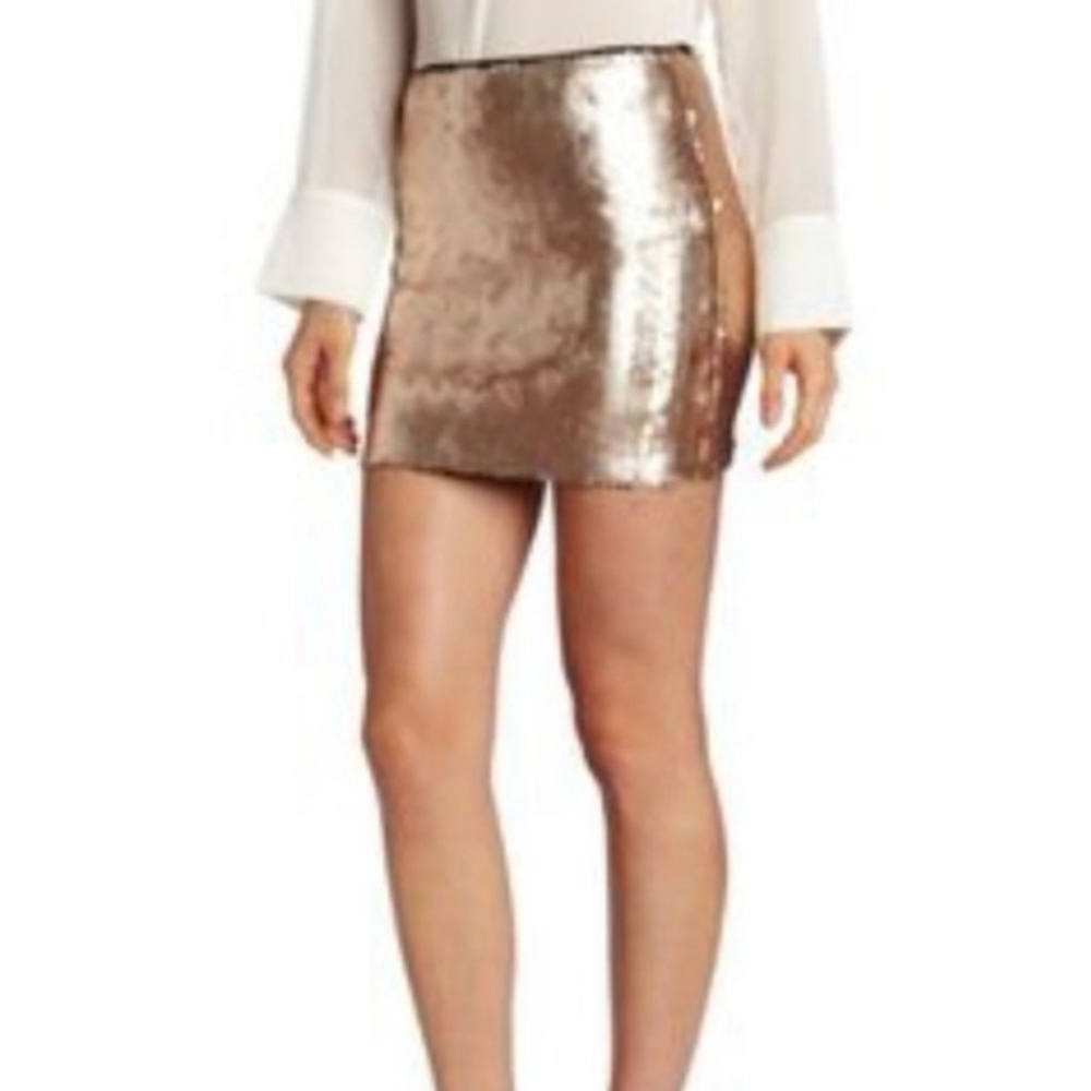 Bardot Gold Sequin Mini Skirt